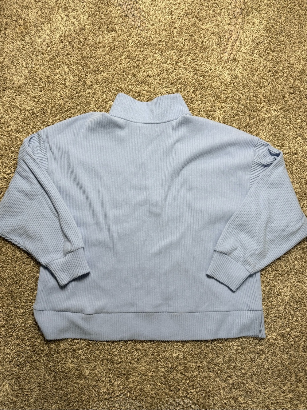Abercrombie & Fitch Lounge Collection Brushed Rib Oversized Half Zip Baby Blue - Picture 4 of 4